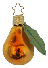 Small Pear with Leaf Ornament by Inge Glas of Germany
