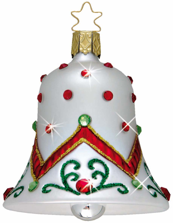 Radiant Song Bell Ornament Encrusted with Swarovski Crystals by Inge Glas of Germany