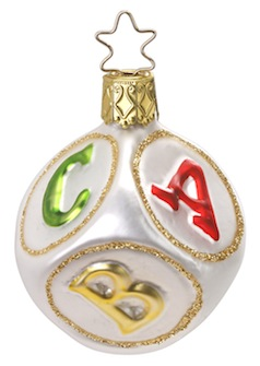 ABC's of Life Block Ornament by Inge Glas of Germany