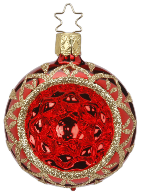 2.25" Blossom Reflect Red Shiny Ornament by Inge Glas of Germany