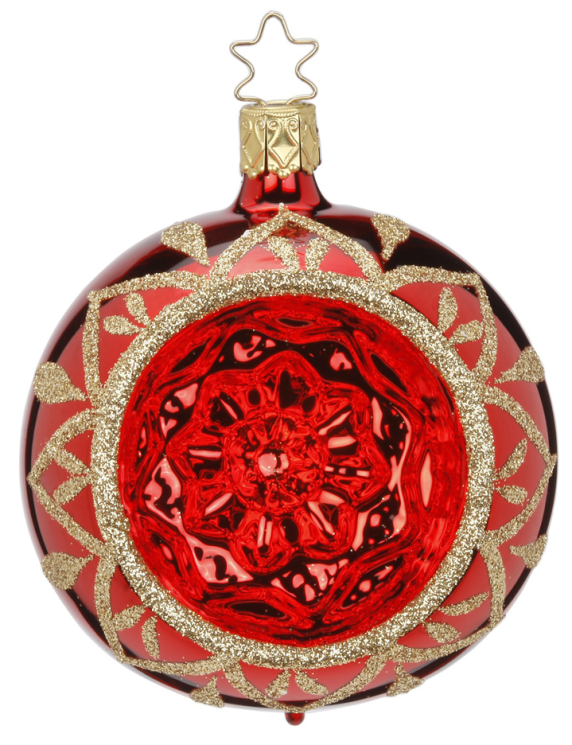 Blossom Reflections, red shiny, 8cm by Inge Glas of Germany