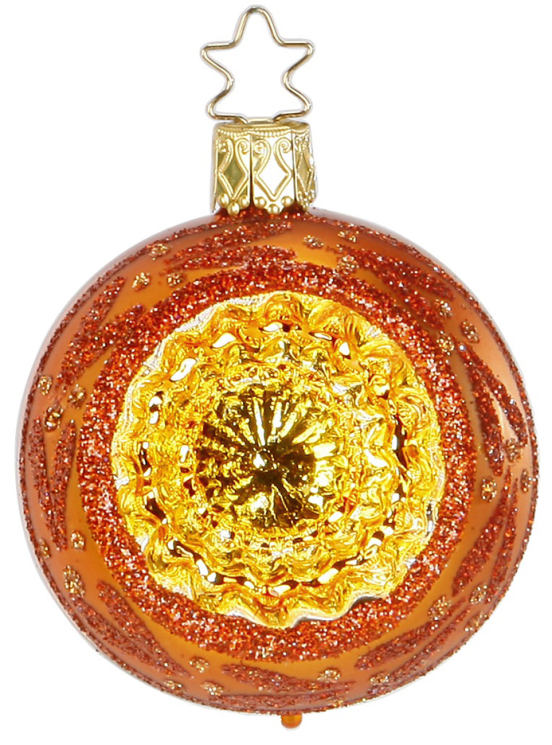 2.25" Fairy Reflections, Pumpkin Shiny Ornament by Inge Glas of Germany