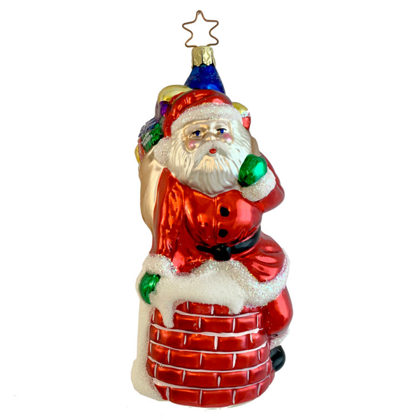 Large Santa in Chimney by Inge Glas of Germany