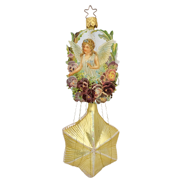 Angel on Star with Pansies by Inge Glas of Germany
