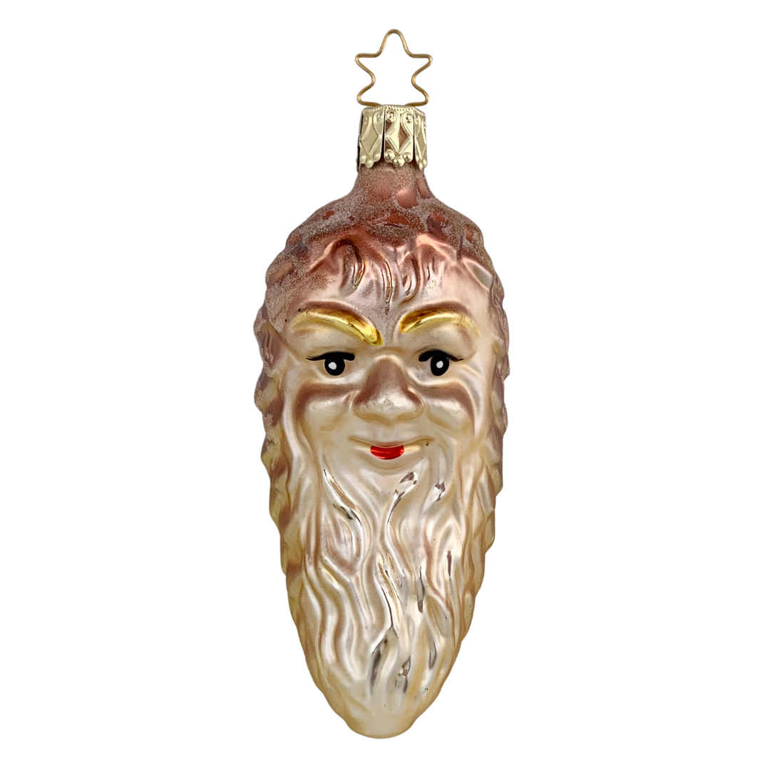Santa on Pinecone, Brown ombre by Inge Glas of Germany