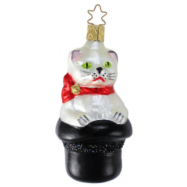 Magic Disappearing Act, Cat in Hat, black with red ribbon by Inge Glas of Germany