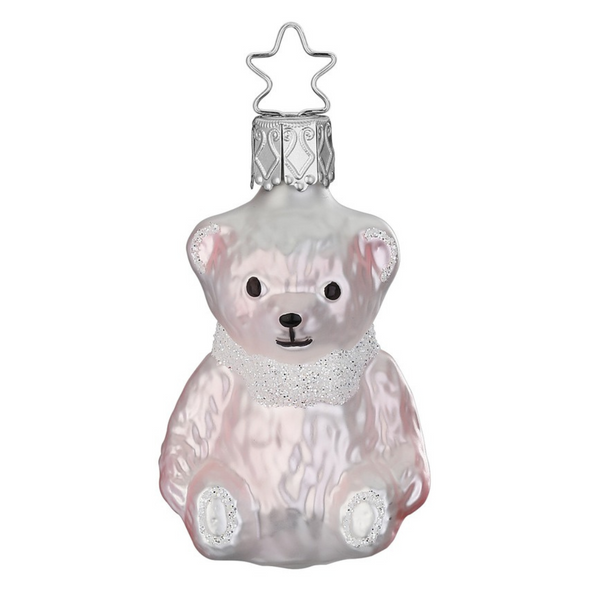 Baby Bear Ornament, pink by Inge Glas of Germany