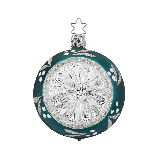 Snow Berries Reflector, dark emerald shiny, 8cm by Inge Glas of Germany