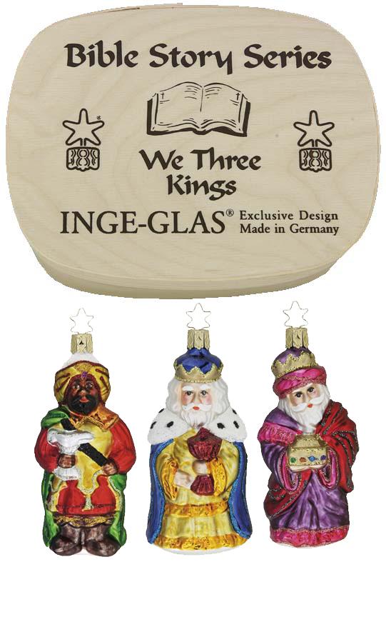 We Three Kings, 3 Piece Boxed Ornament Set, Bible Story Series by Inge Glas of Germany