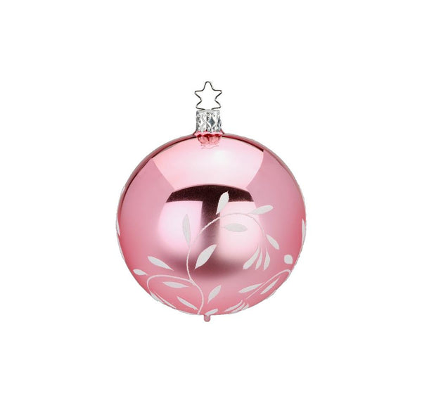 2.4" Pink Vintage Lightness Ball Ornament by Inge Glas of Germany