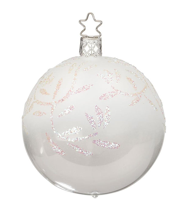 Pure Lightness Ball, porcelain white and transparent, 8cm by Inge Glas of Germany