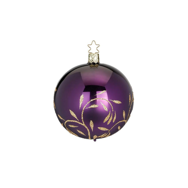 2.4" Purple Vintage Lightness Ball Ornament by Inge Glas of Germany
