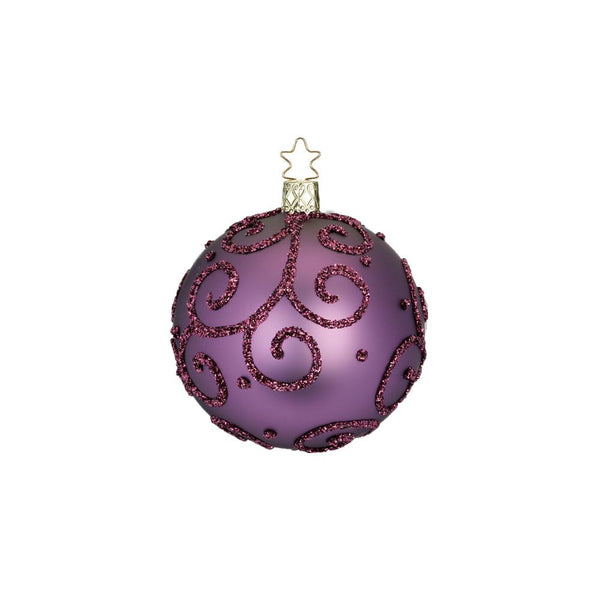 2.4" Aubergine Barocco Ball Ornament by Inge Glas of Germany