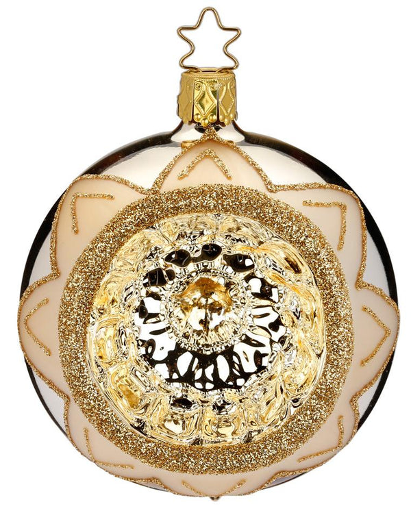 2.4" Champagne Blossom Reflections Ball Ornament by Inge Glas of Germany