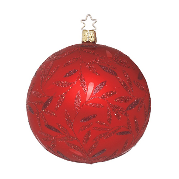 Delights Ball, red matte, 12 cm by Inge Glas of Germany