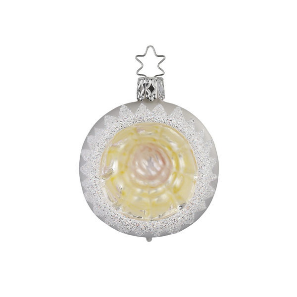 Star Reflection, white matte, yellow, 6cm by Inge Glas of Germany