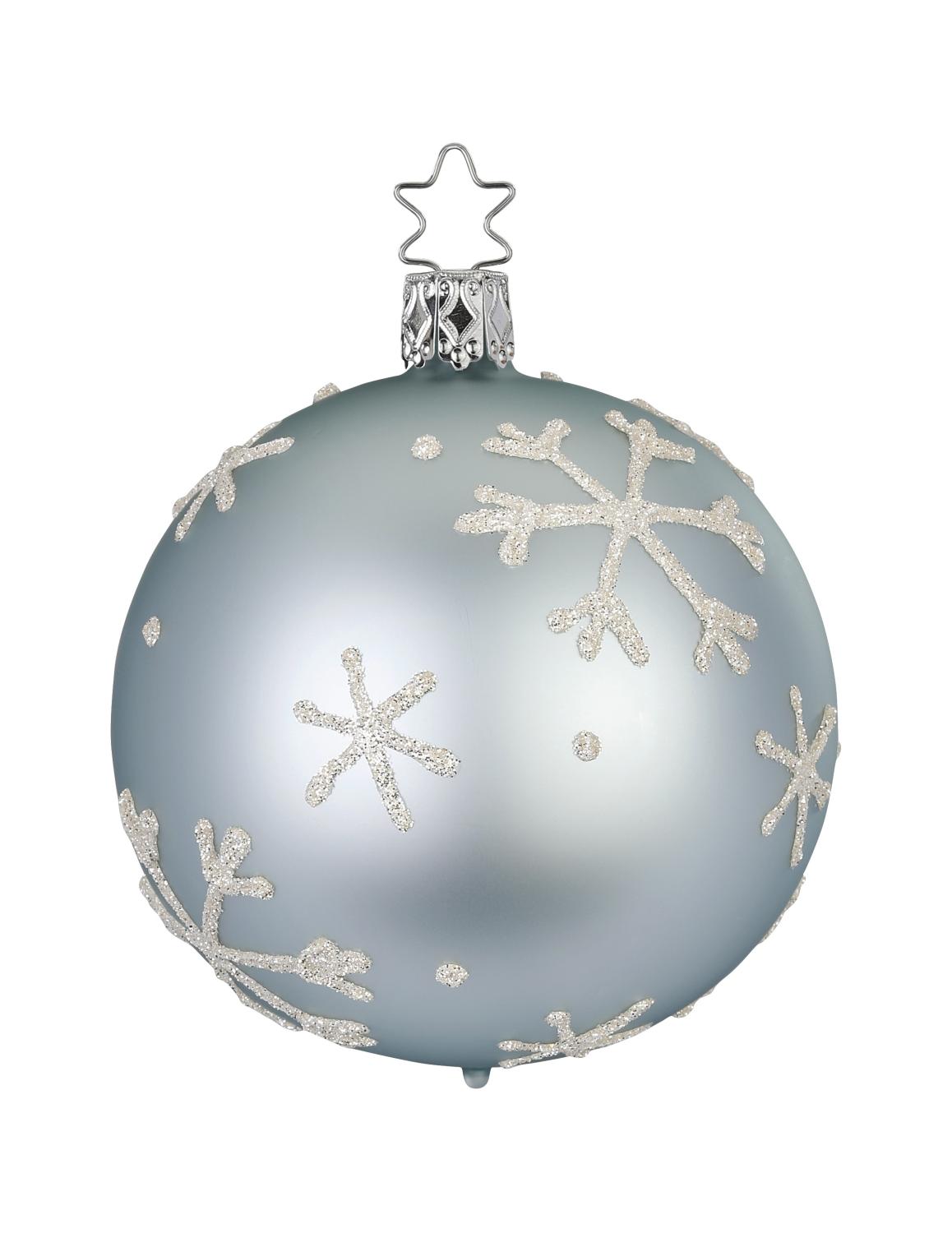 Snowflakes Ball, arctic blue, 8cm by Inge Glas of Germany