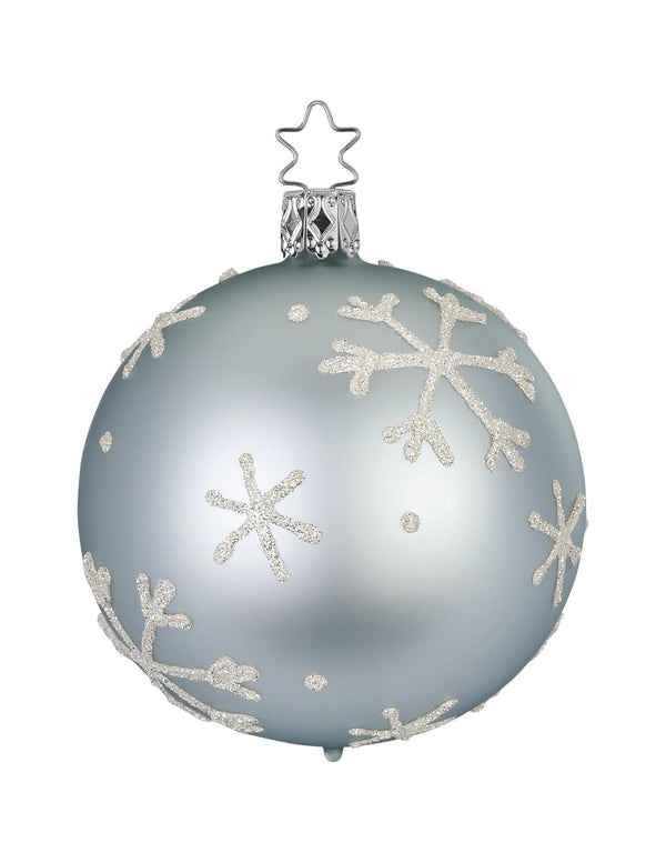 Snowflakes Ball, arctic blue, 8cm by Inge Glas of Germany