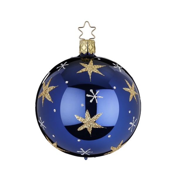 Sparkling Sky Ball, midnight shiny, 8cm by Inge Glas of Germany