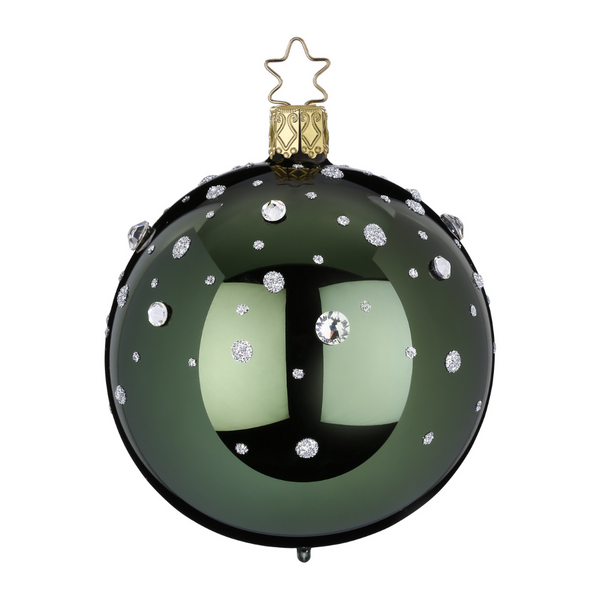 Star Shower Ball, hunting green shiny by Inge Glas of Germany