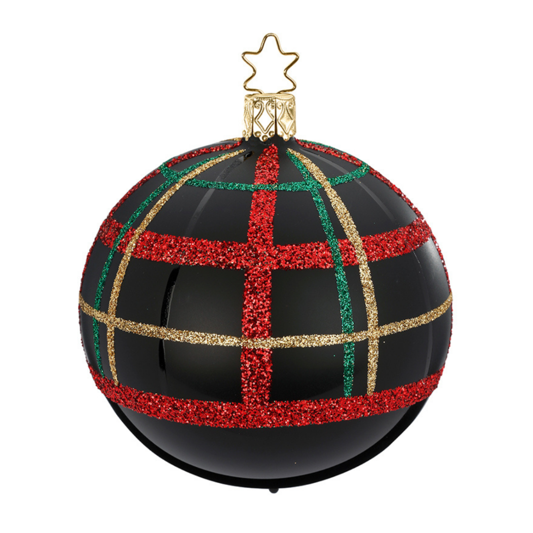 Squared Ball, black matte, 10cm by Inge Glas of Germany