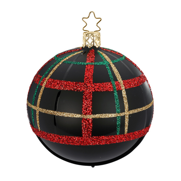 Squared Ball, black matte, 10cm by Inge Glas of Germany