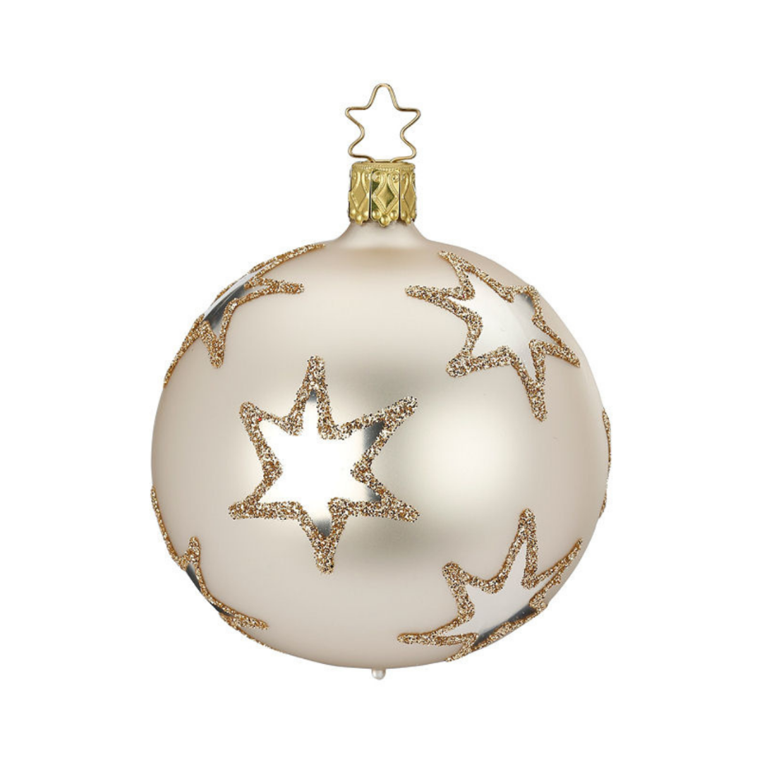 Rising Star Ball, champagne matte, 8cm by Inge Glas of Germany