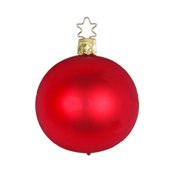 Ball, red matte, 8cm by Inge Glas of Germany