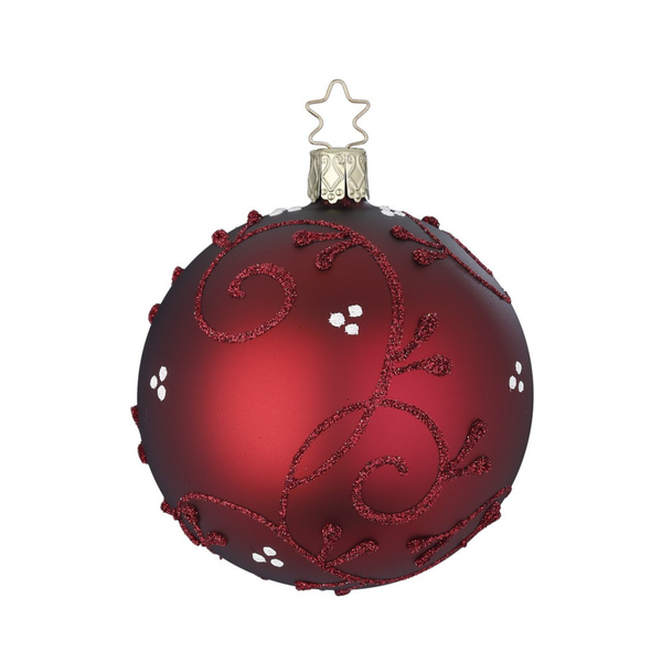 Romance Ornament, port wine matte by Inge Glas of Germany
