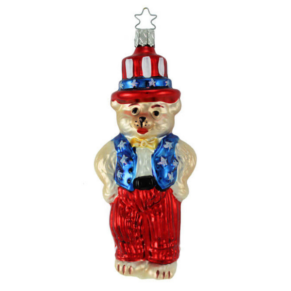 Star Spangled Teddy Ornament by Inge Glas of Germany