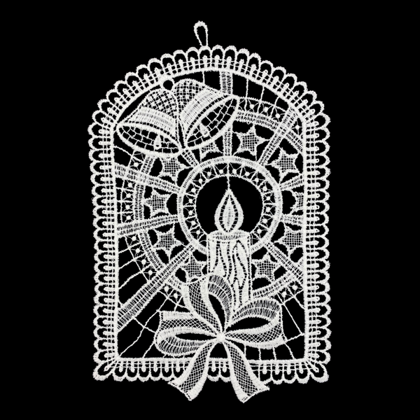 Candlelight in Frame Lace Window Hanging by StiVoTex Vogel