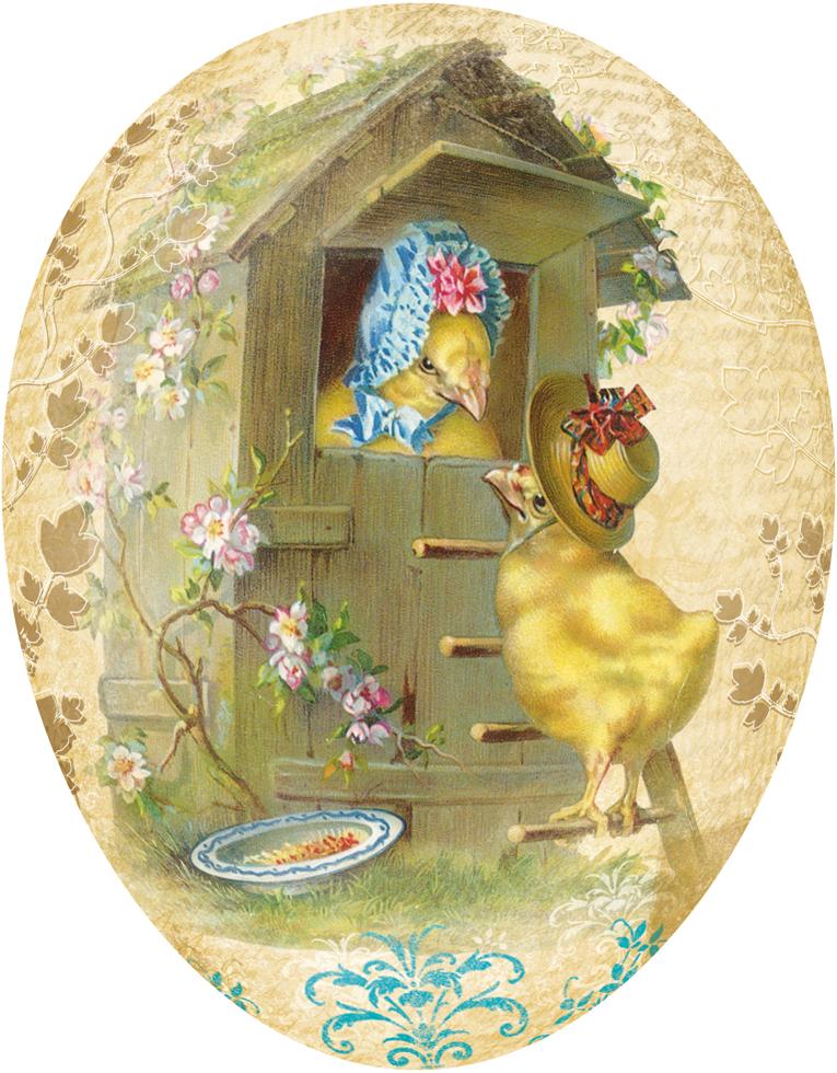 Vintage II 12cm Decoupage Cardboard German Fillable Easter Egg by Nestler GmbH