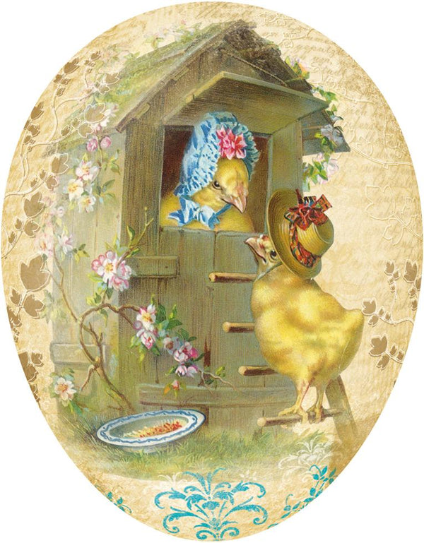 Vintage II 12cm Decoupage Cardboard German Fillable Easter Egg by Nestler GmbH