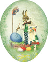Vintage II 12cm Decoupage Cardboard German Fillable Easter Egg by Nestler GmbH