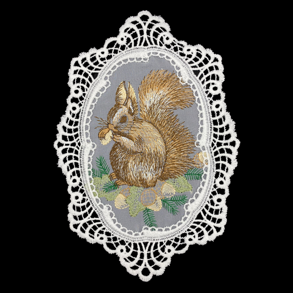 Squirrel in Lace Frame Window Hanging by StiVoTex Vogel