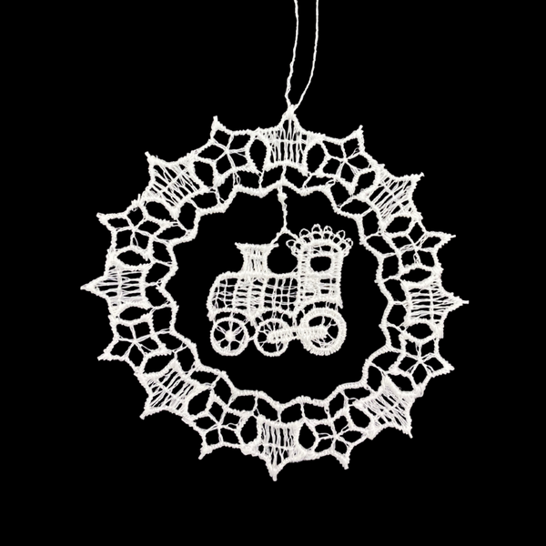 Lace Snowflake with Train Dangle Ornament by StiVoTex Vogel
