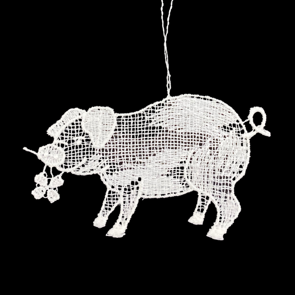 Lucky Pig Lace Ornament by StiVoTex Vogel