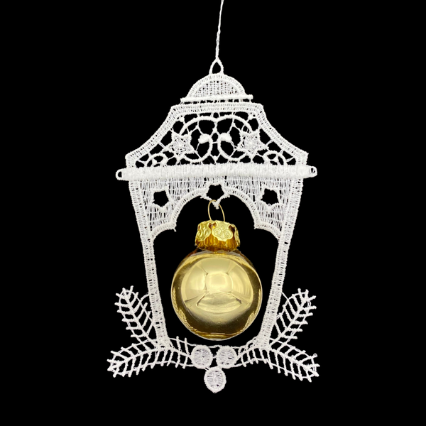 Lantern with Red Ball Lace Ornament by StiVoTex Vogel