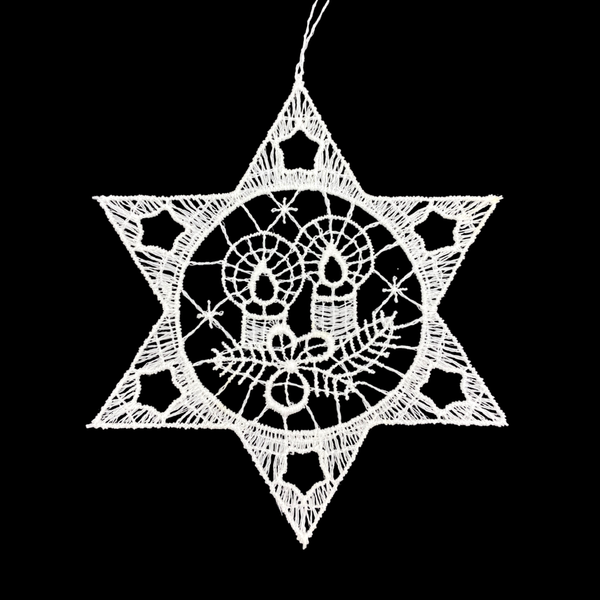 Star with Candles Lace Ornament by StiVoTex Vogel