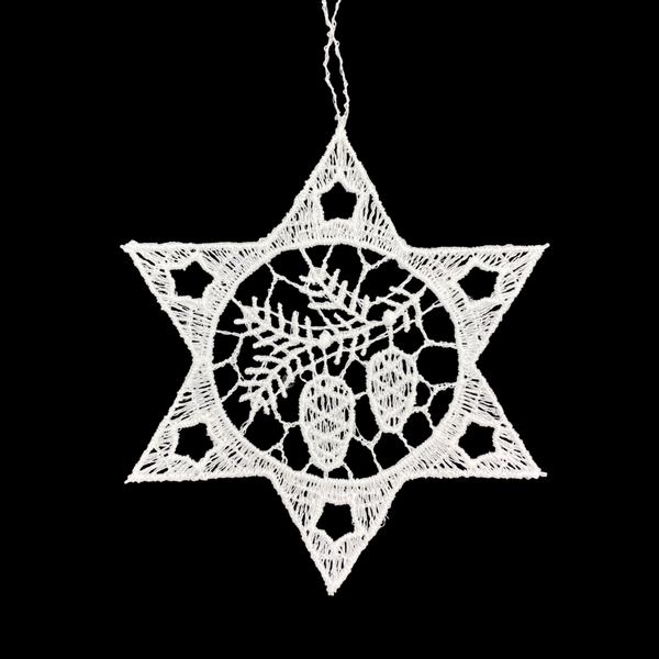 Star with Pinecones Lace Ornament by StiVoTex Vogel