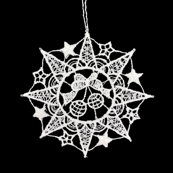 Lace Star with Candles Hanging Ornament by StiVoTex Vogel