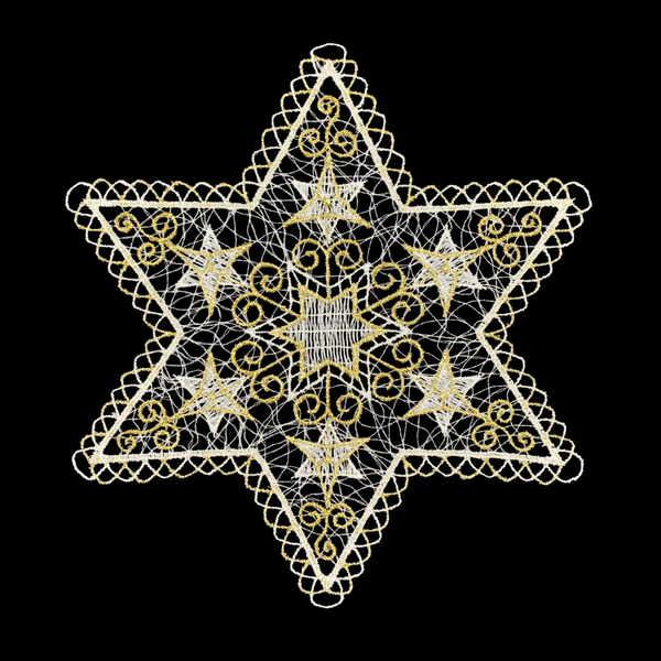 Large Lace Star with Gold Ornament by StiVoTex Vogel