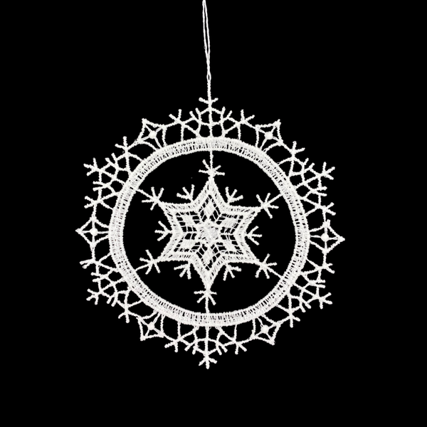 Snowflake Frame Lace Ornament by StiVoTex Vogel