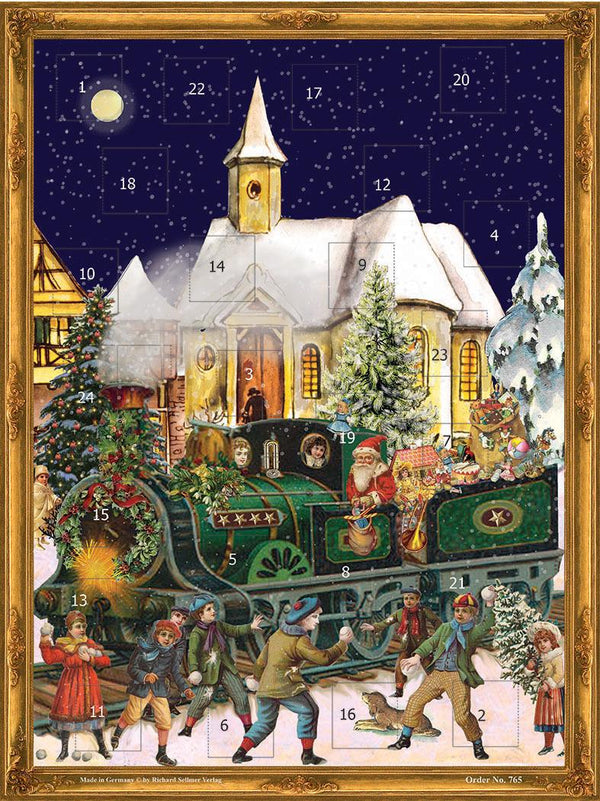 Santa Arrives in Train Advent Calendar by Richard Sellmer Verlag