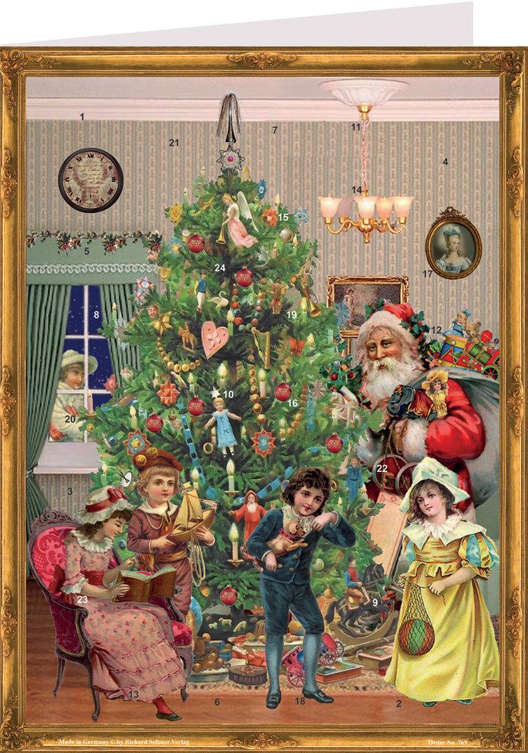 Victorian Santa Advent Calendar Card by Richard Sellmer Verlag