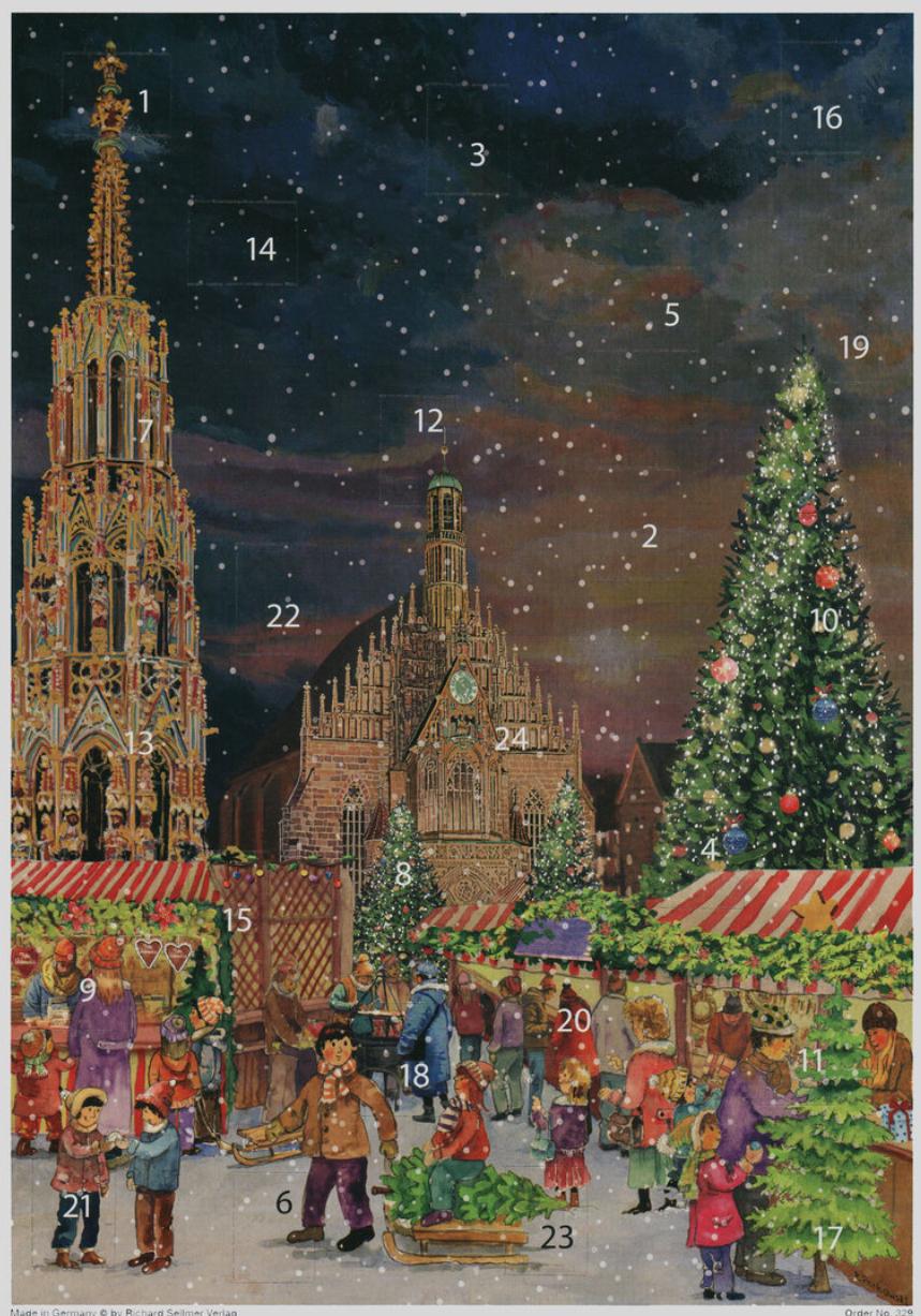 Nuremberg Advent Calendar by Richard Sellmer Verlag