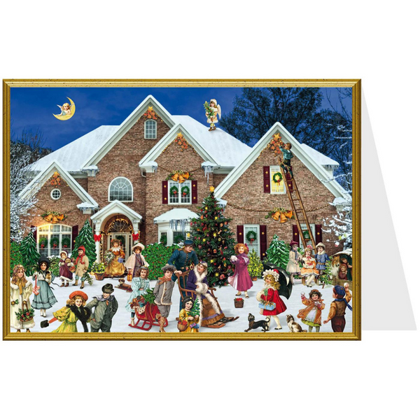 House with Children Out Front Card by Richard Sellmer Verlag