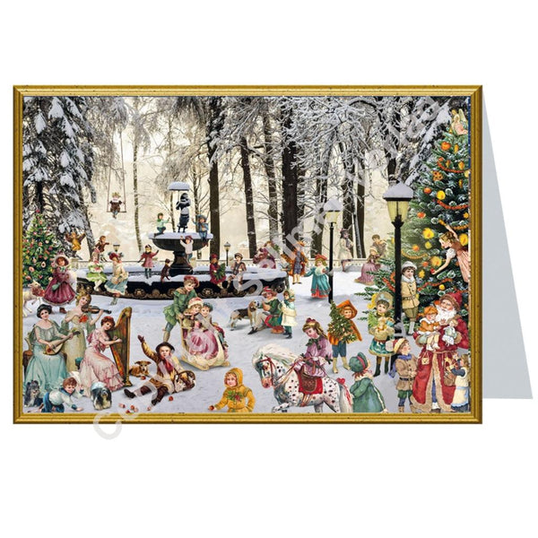 Snowy Fountain Christmas Card by Richard Sellmer Verlag