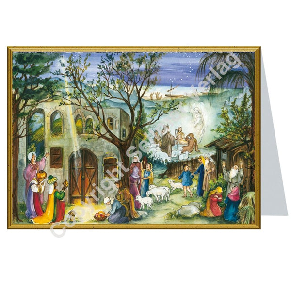 Stable of Bethlehem Christmas Card by Richard Sellmer Verlag
