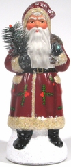 Spectacular Santa Papier Mache Candy Container by Ino Schaller